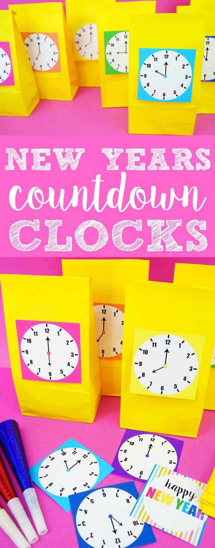 New Years Eve Countdown Clocks Vertical Image