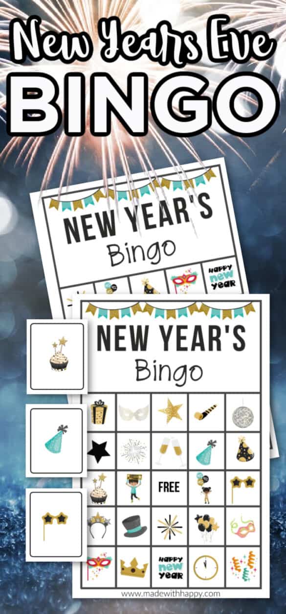 Free Printable New Years Eve Bingo - Made with HAPPY