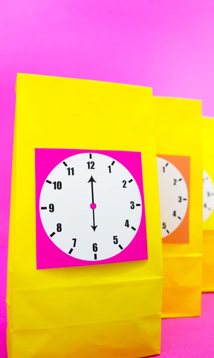 Bright Colored printable clock