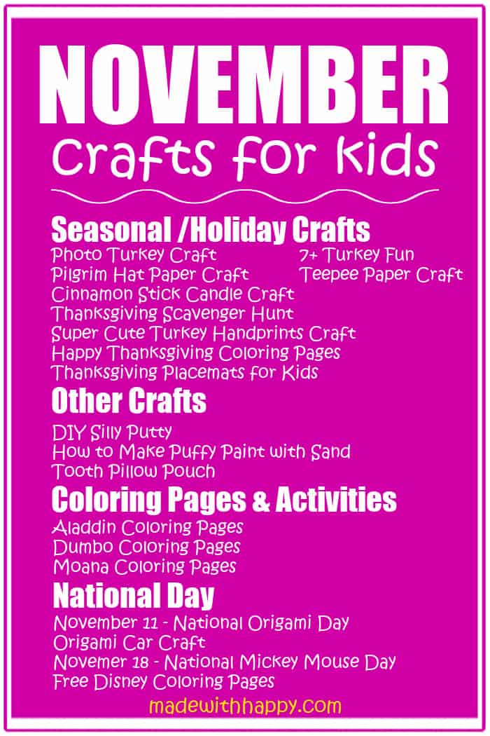 November Crafts For kids