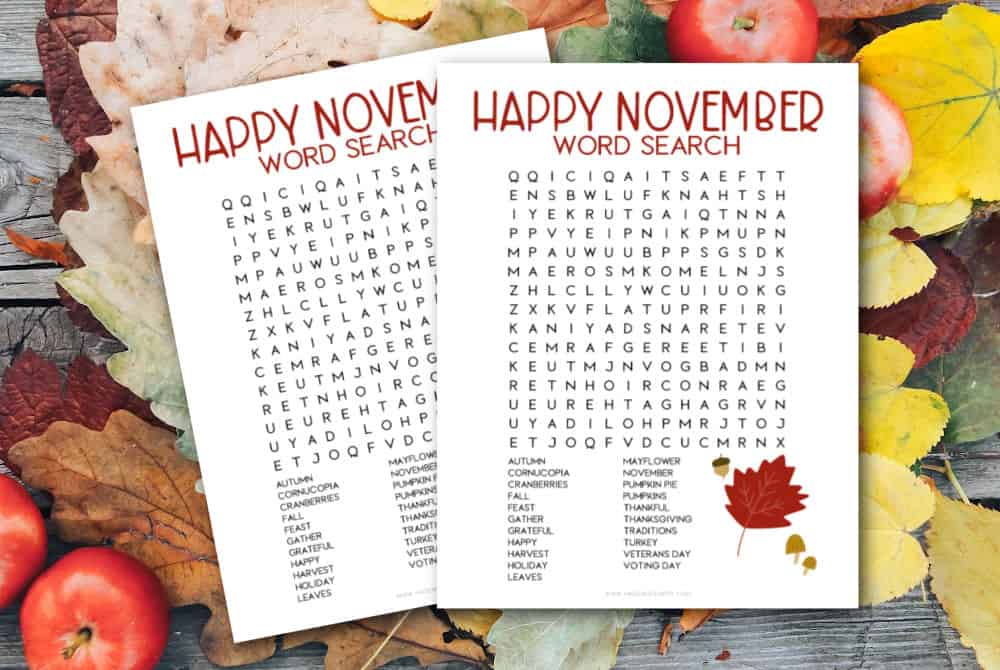 November Word Search