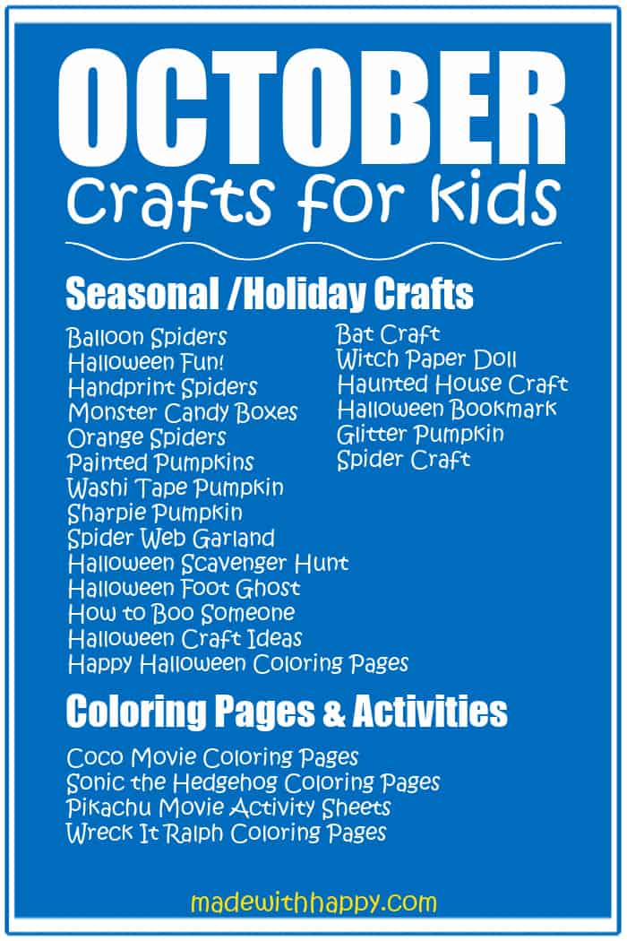 October Crafts For Kids