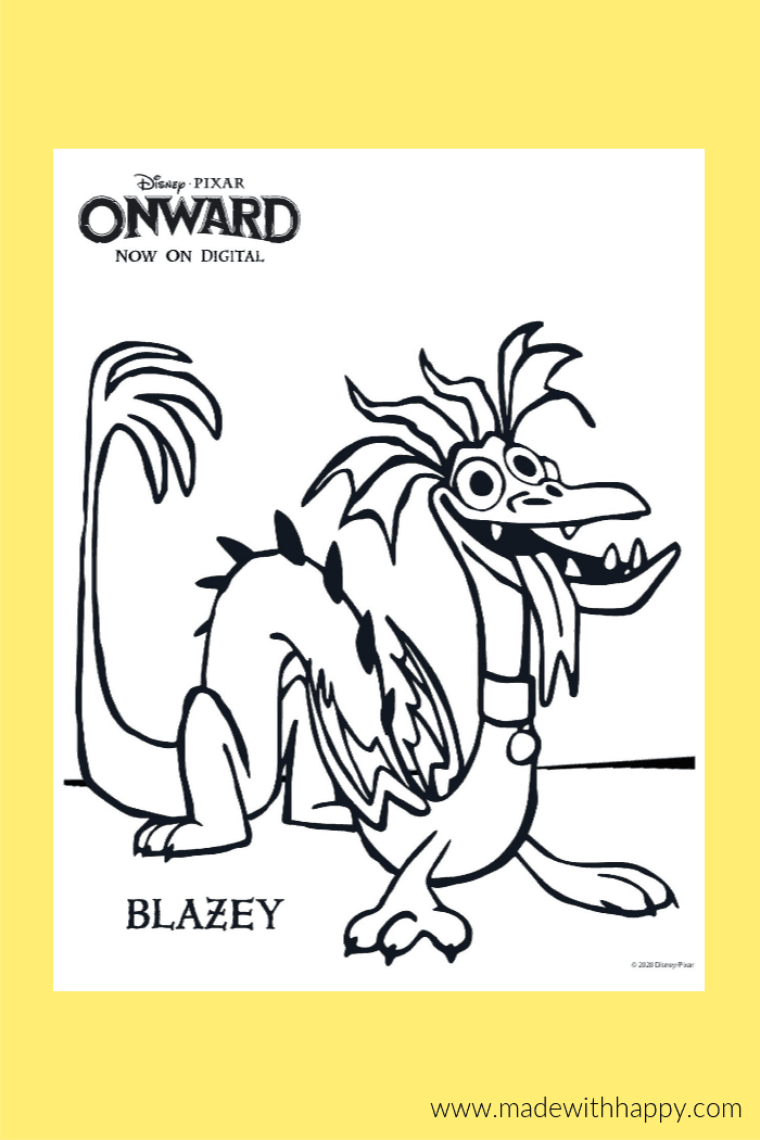 Onward Coloring Page of Blazey