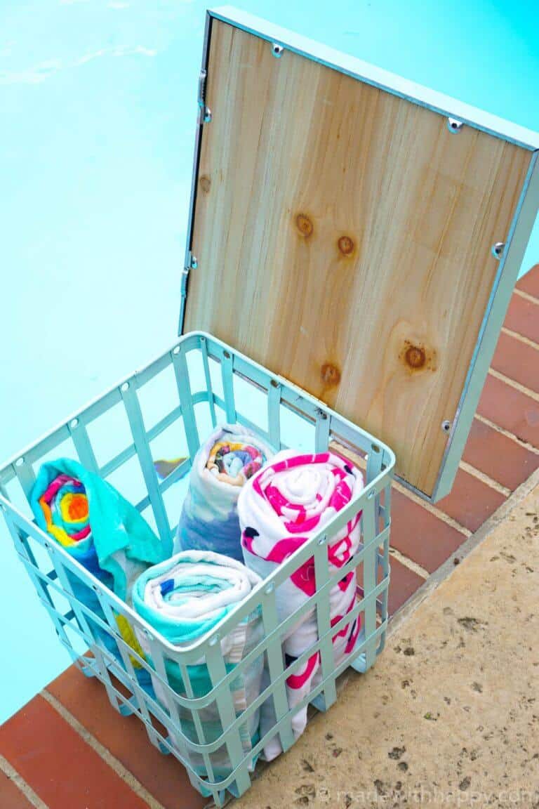 DIY Outdoor Storage Table Made with HAPPY