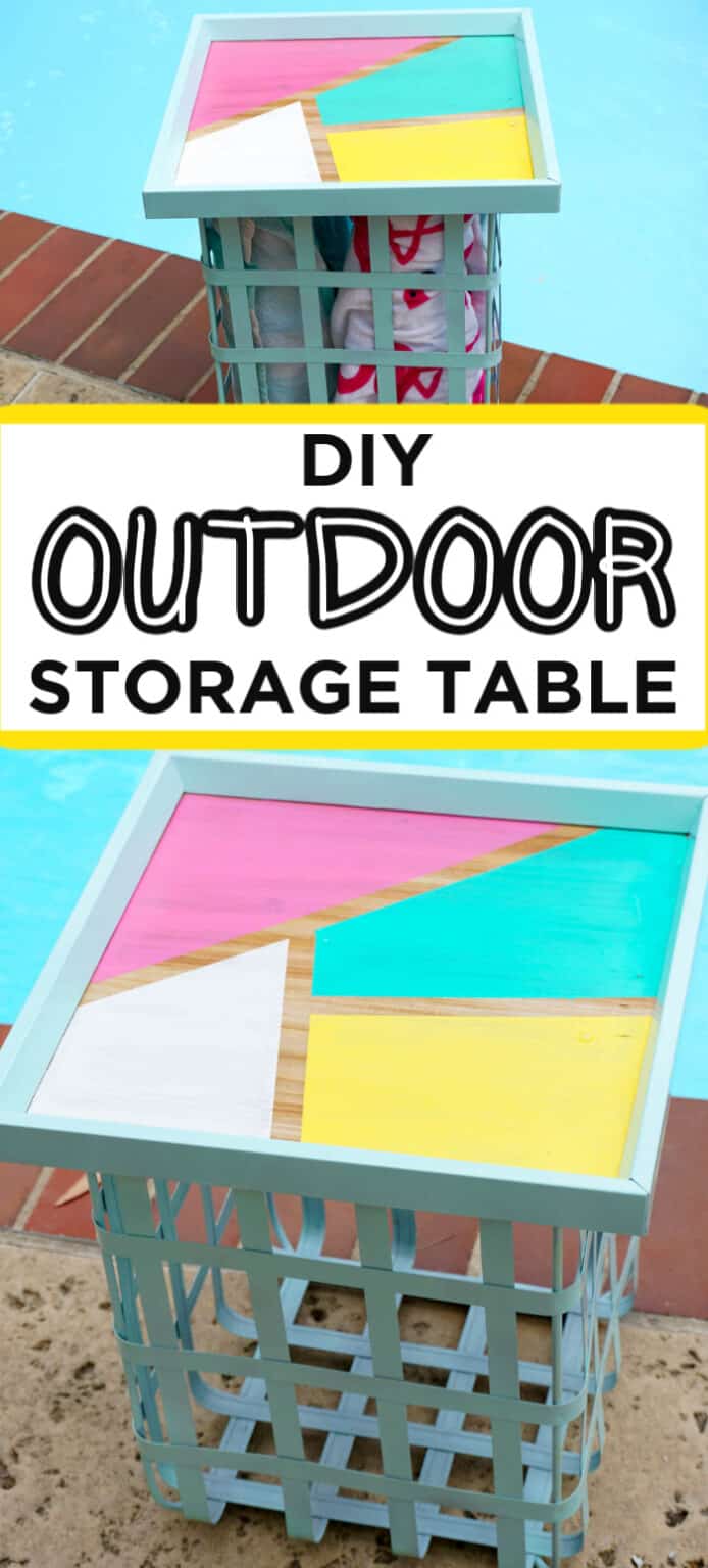 DIY Outdoor Storage Table Made with HAPPY