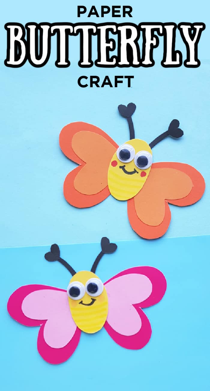Easy Paper Butterfly Craft - Made with Happy - Crafting with Kids