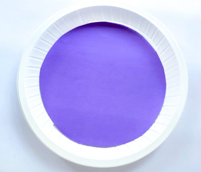 Cut out a background paper for your plate according to the size of your paper plate.