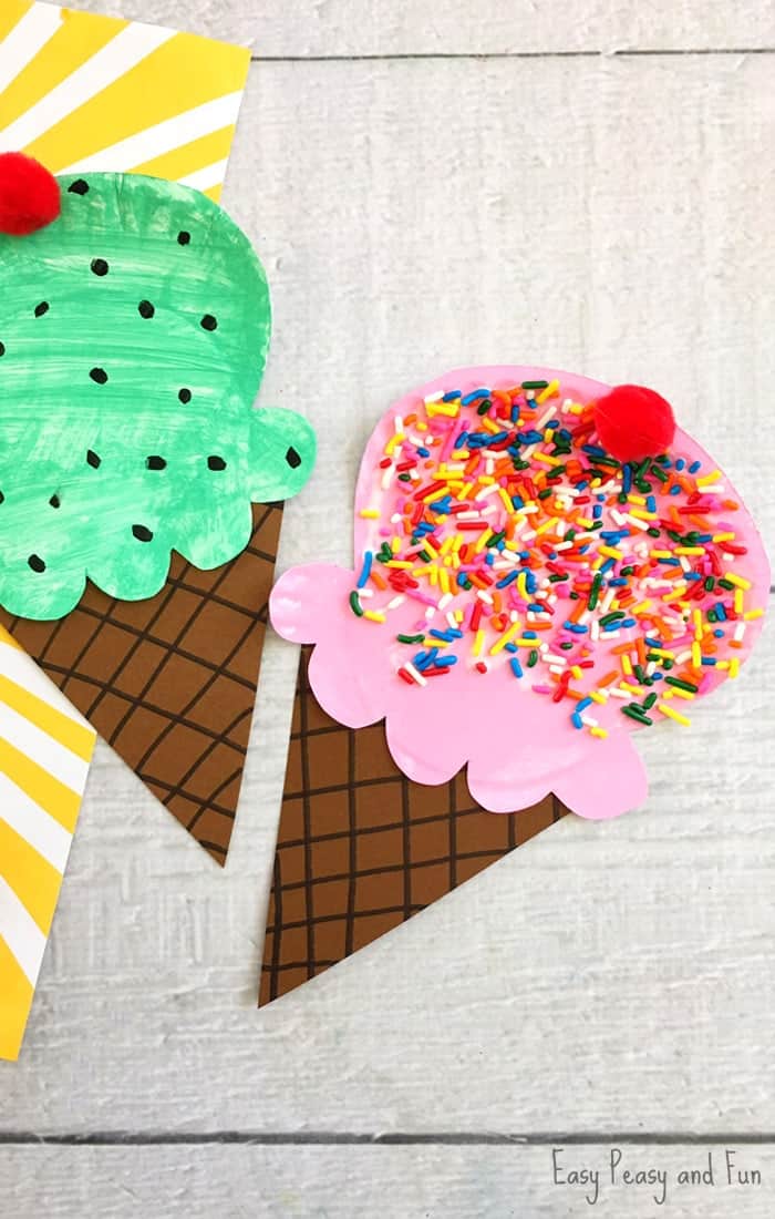 paper plate ice cream craft for kids