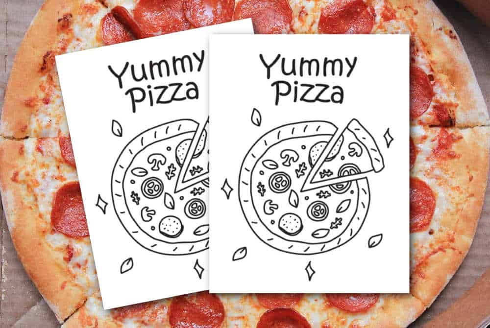 pizza coloring page