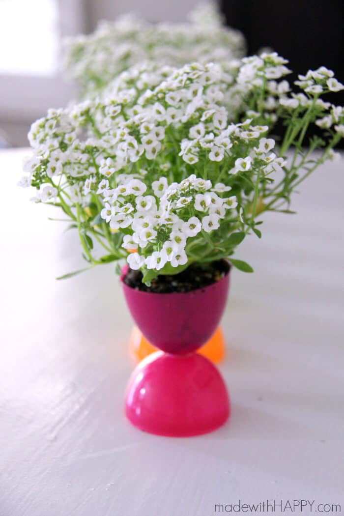 Plastic Easter Egg Crafts - Planters make great Easter Centerpieces