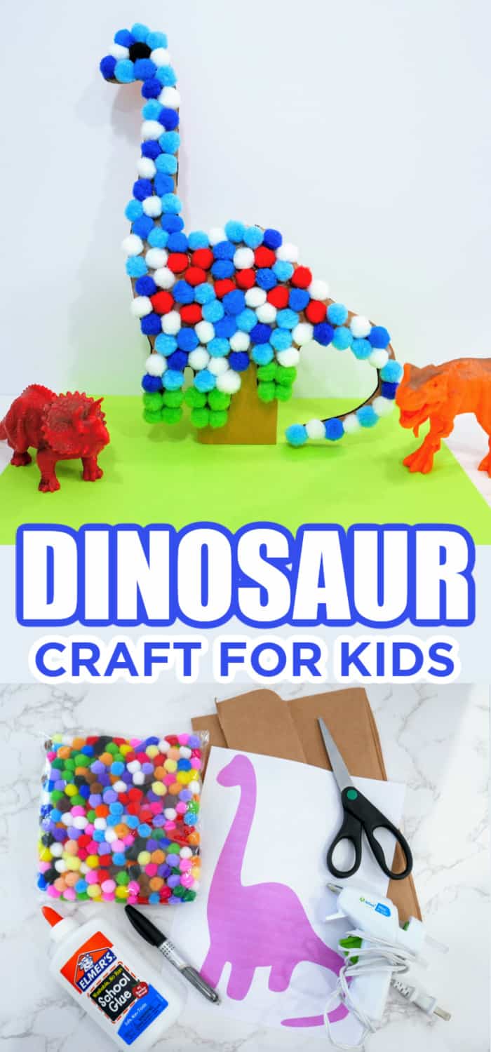 Dinosau paper craft for kids with stand
