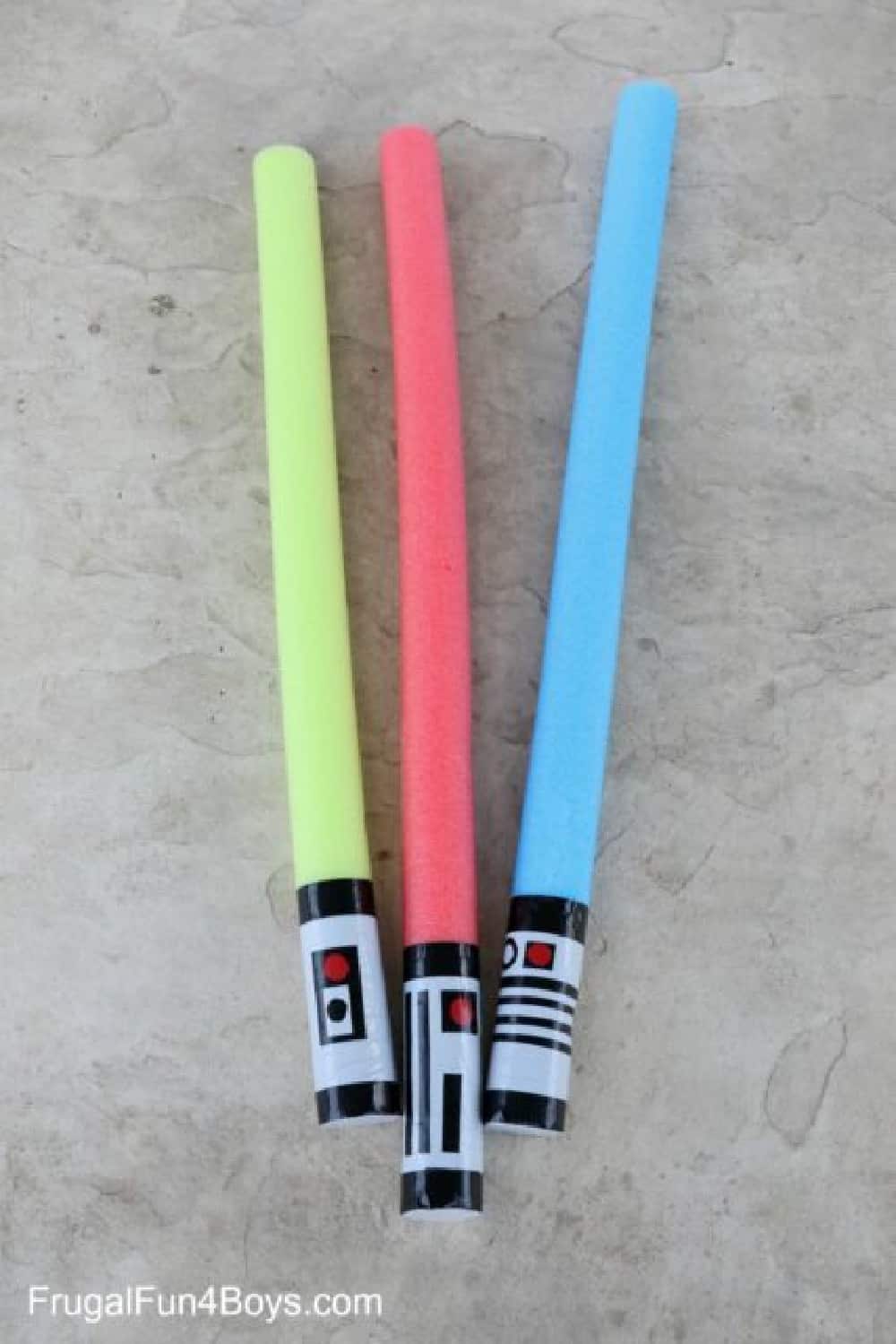 Pool Noodle Lightsabers