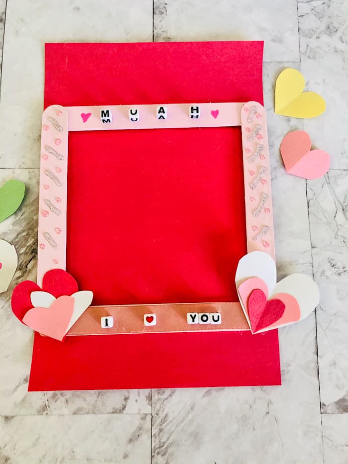 Valentines Picture frame from popsicle sticks