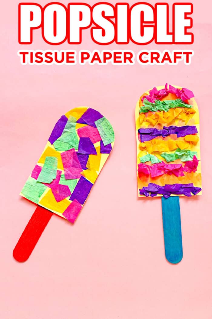 Summer Popsicle Tissue Paper Craft For Kids - Made with HAPPY