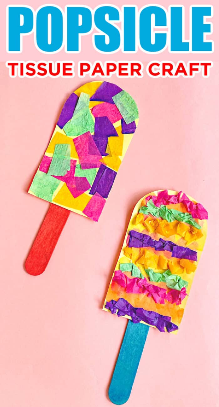 Summer Popsicle Tissue Paper Craft For Kids - Made with HAPPY