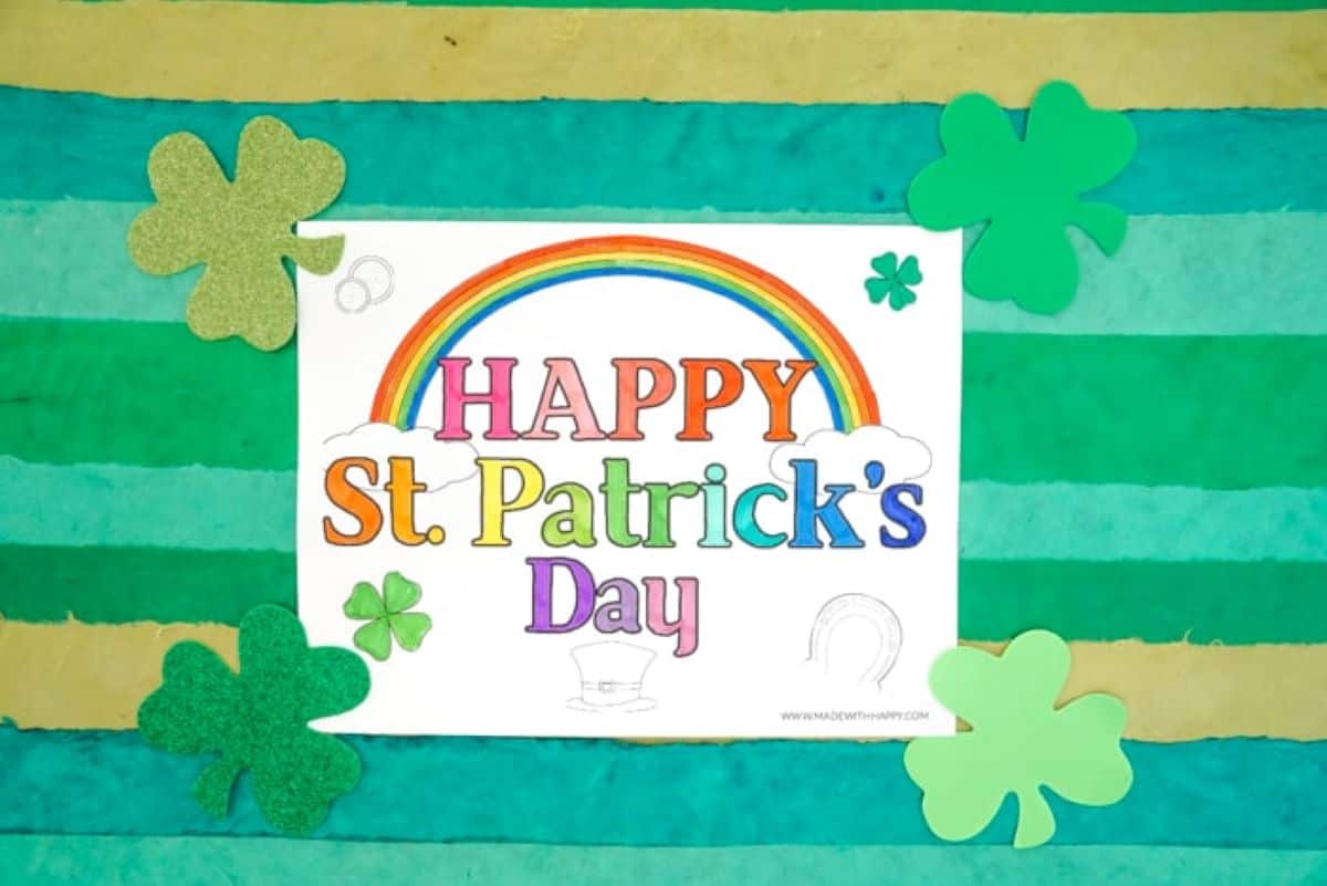 Printable Happy St. Patrick's Day Coloring Page