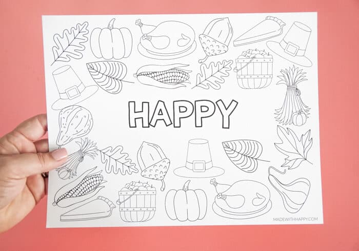 Happy Printable Placemat