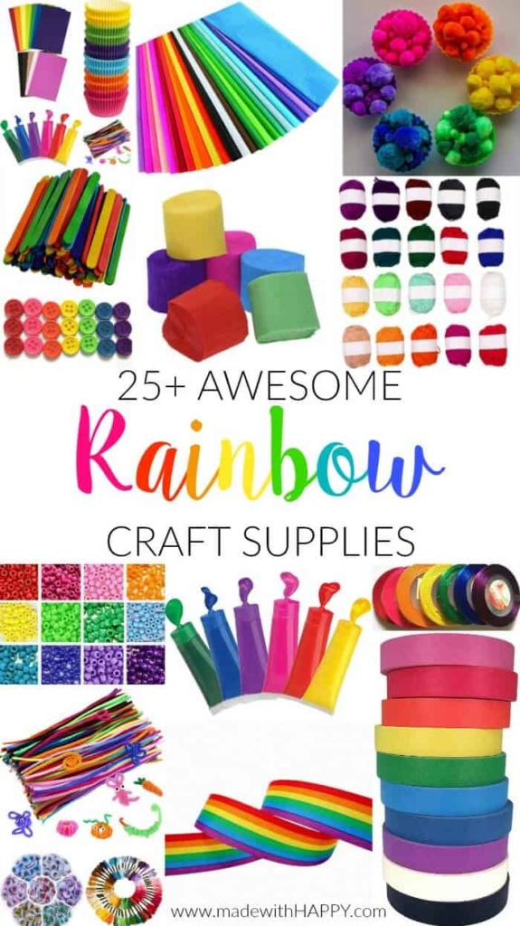 25+ Awesome Rainbow Craft Supplies Made with HAPPY