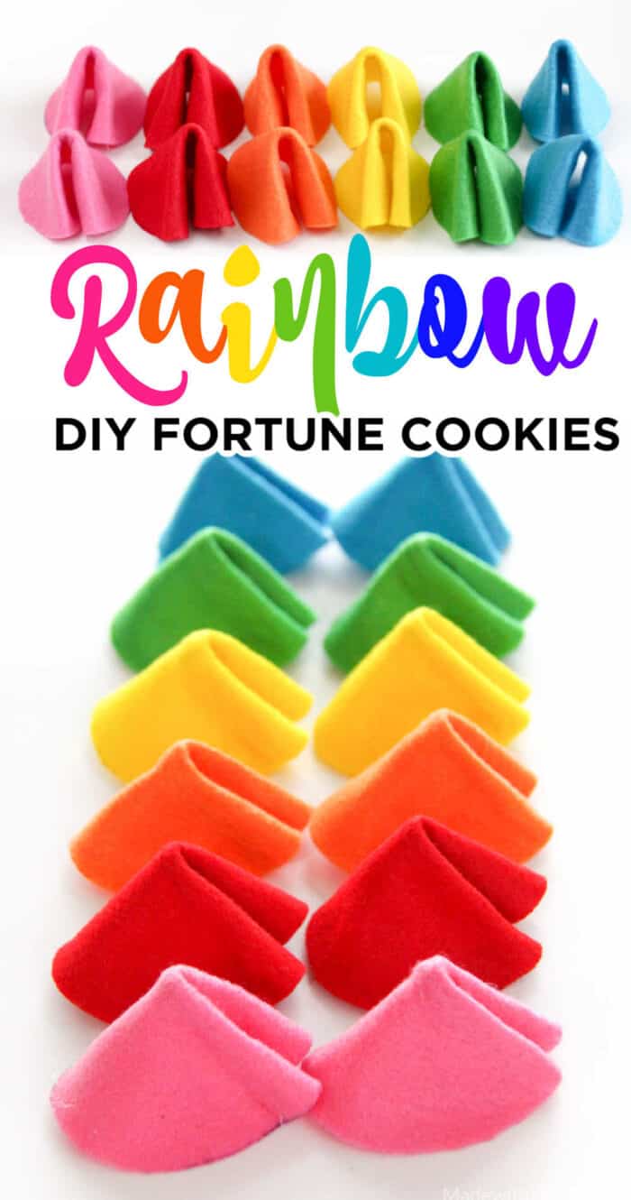 rainbow diy fortune cookies