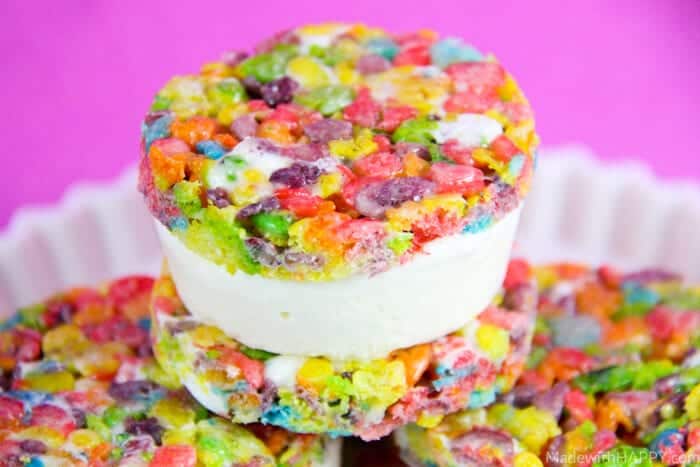 Rainbow Ice Cream Sandwiches are the perfect St. Patrick's Day Treat