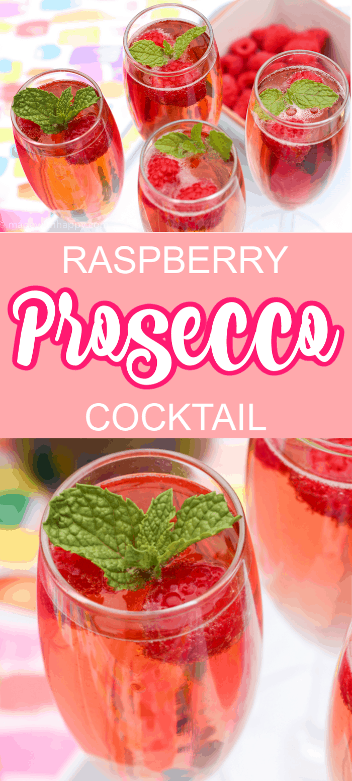 Raspberries in a prosecco cocktail