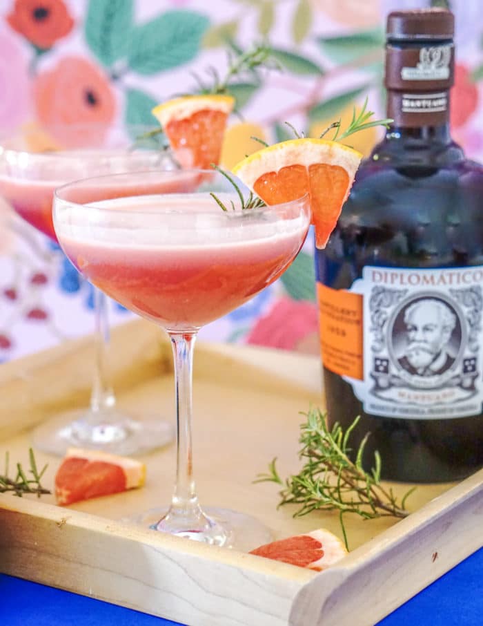 Rum Grapefruit Cocktail are perfect balance of tart grapefruit and coconut resulting in a delicious pink colored cocktail.