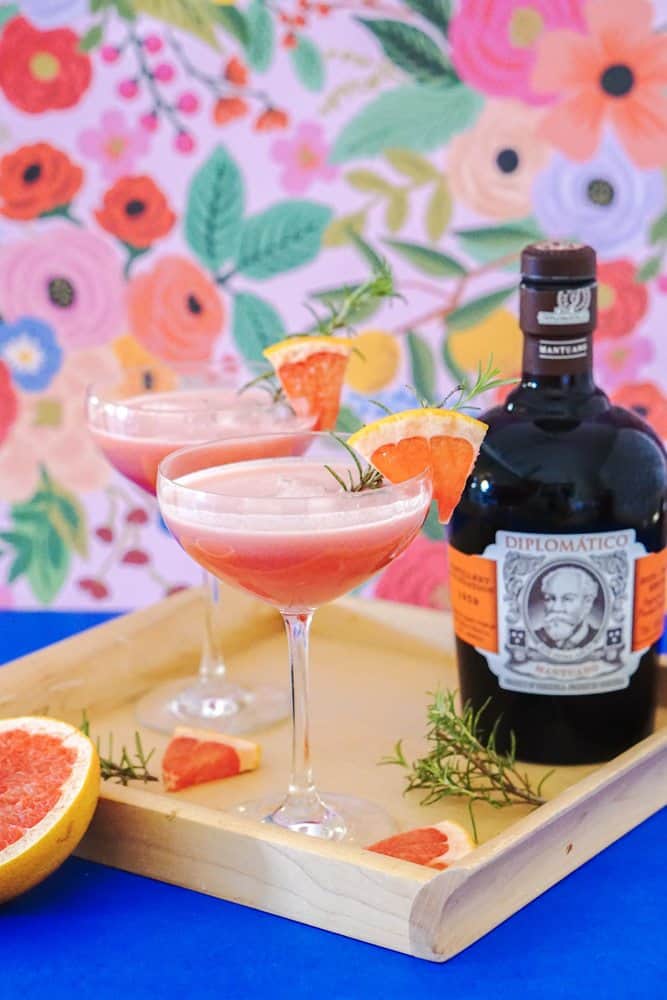 Rum Grapefruit Cocktail are perfect balance of tart grapefruit and coconut resulting in a delicious pink colored cocktail.