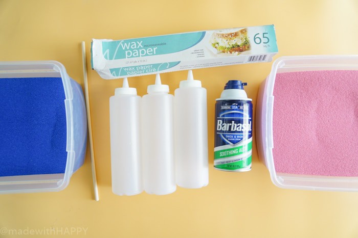 Sand Puffy Paint with Shaving Cream. We're excited to be sharing how to make puffy paint using just two supplies. Kids crafts and kids art can be fun and and creative.