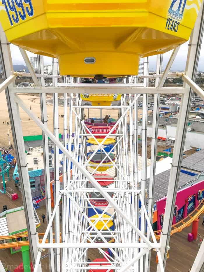 View from inside the Ferris Wheel in Santa Monica