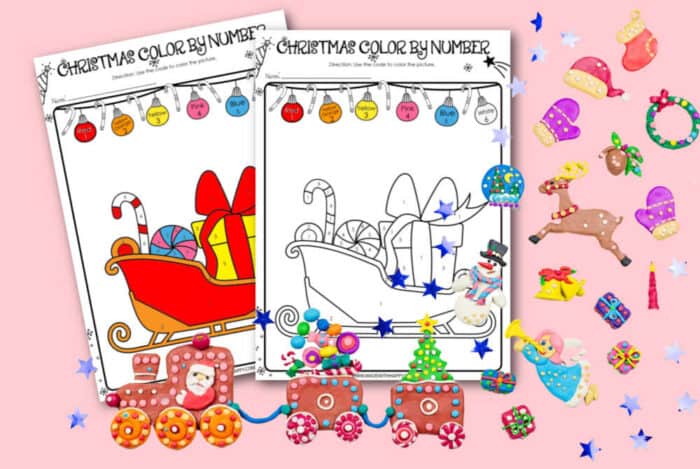 Santa Sleigh Color By Number