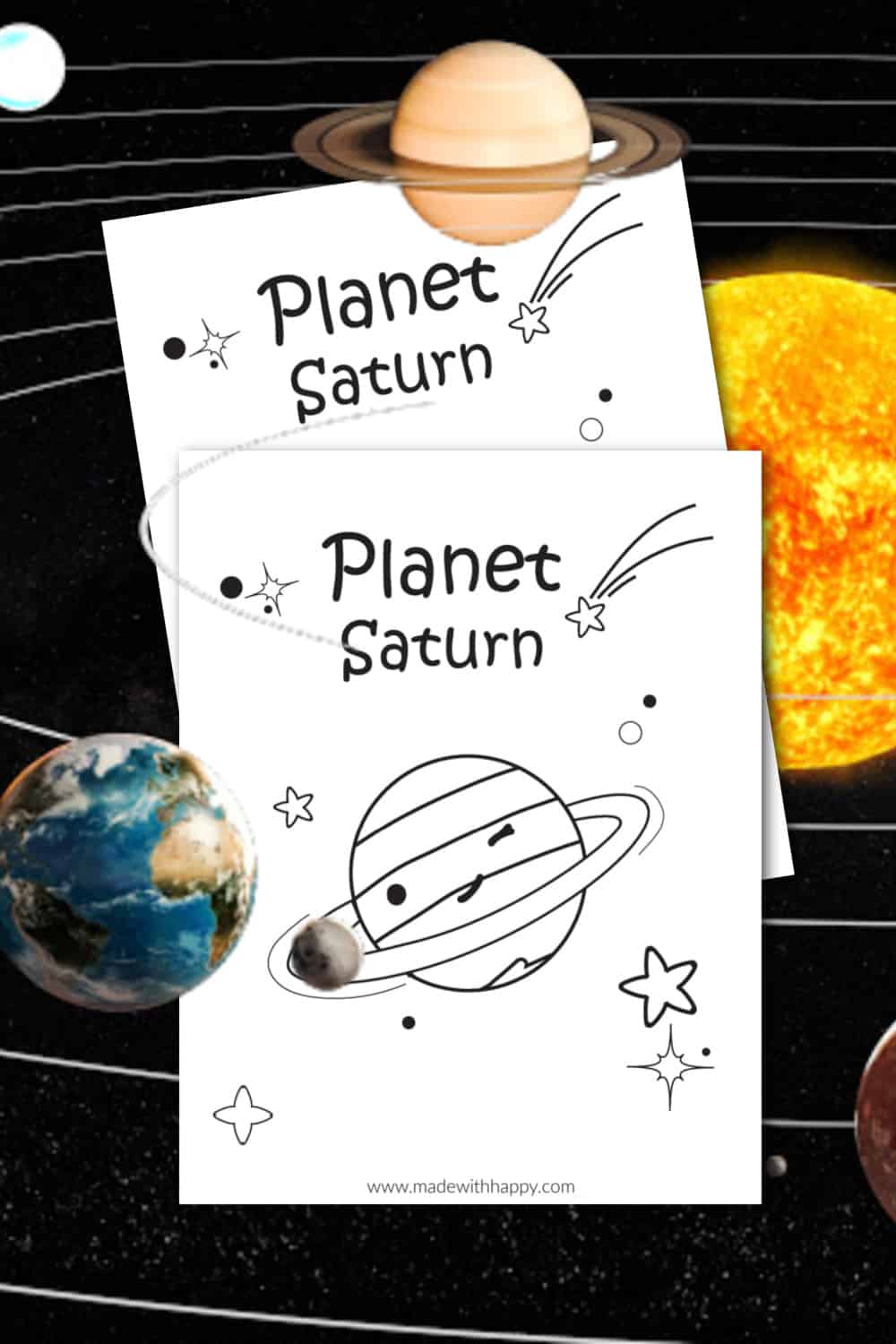 Free Printable Free Printable Saturn Coloring Page - Made with HAPPY