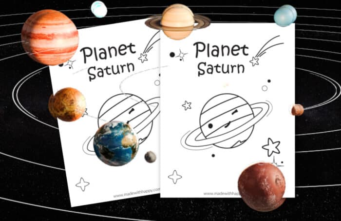 Free Printable Free Printable Saturn Coloring Page - Made with HAPPY