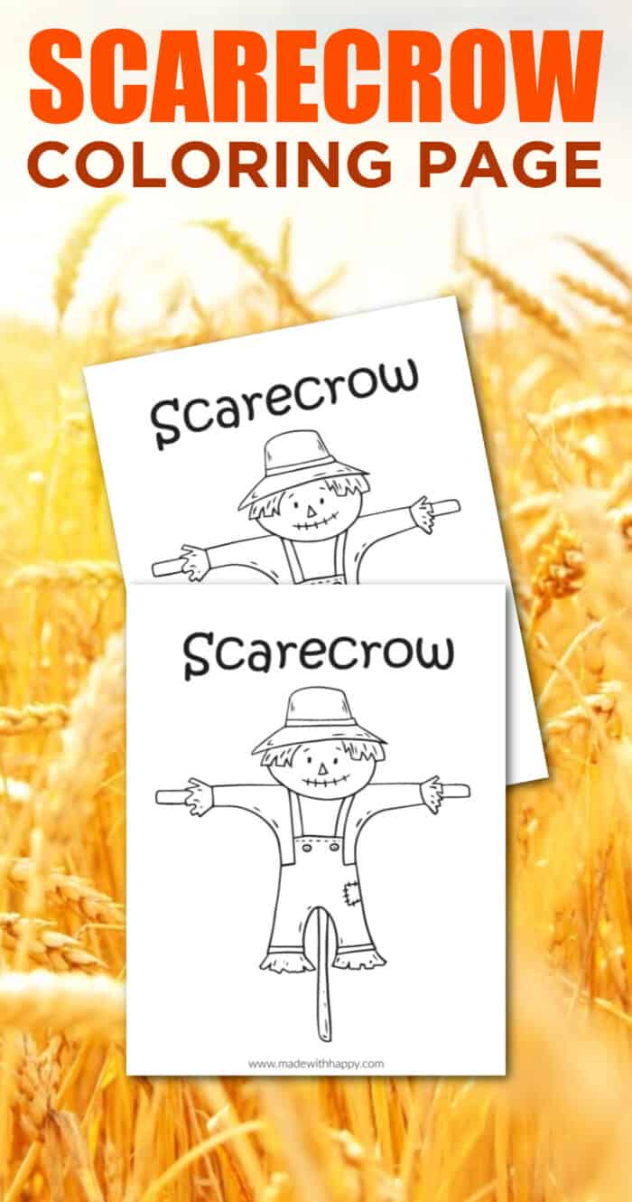 Fall Printable Scarecrow Coloring Sheet