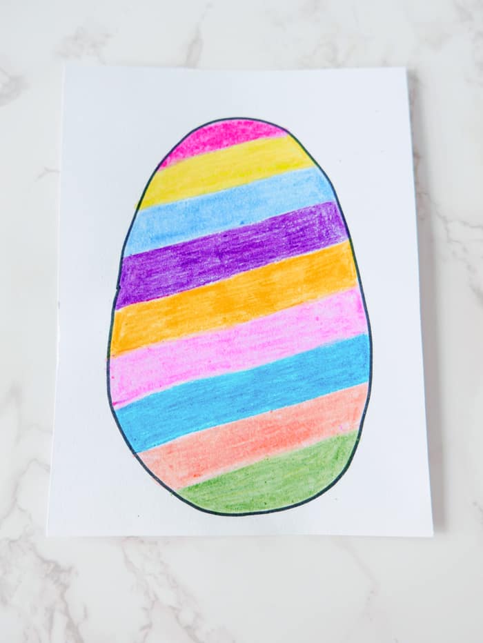 striped colored easter egg