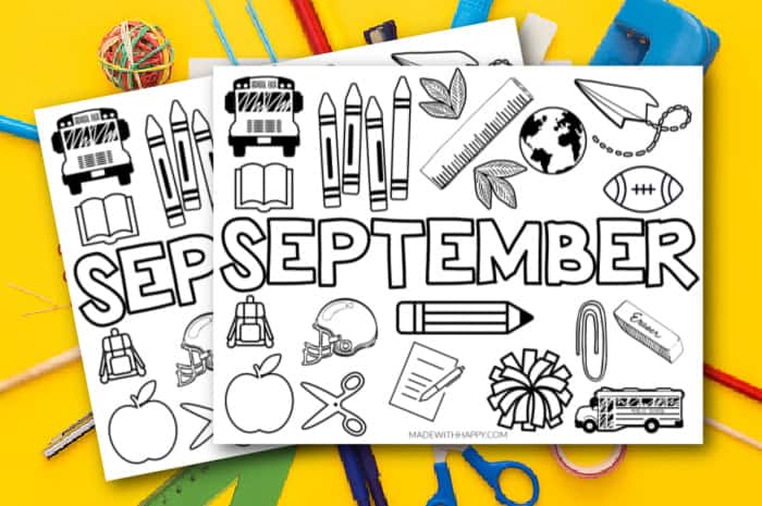 coloring pages for the month of september