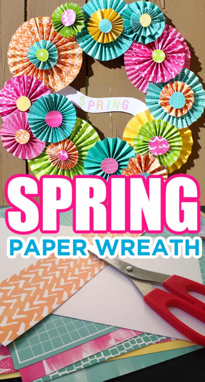 Spring Pinwheel Paper Wreath - Made with HAPPY