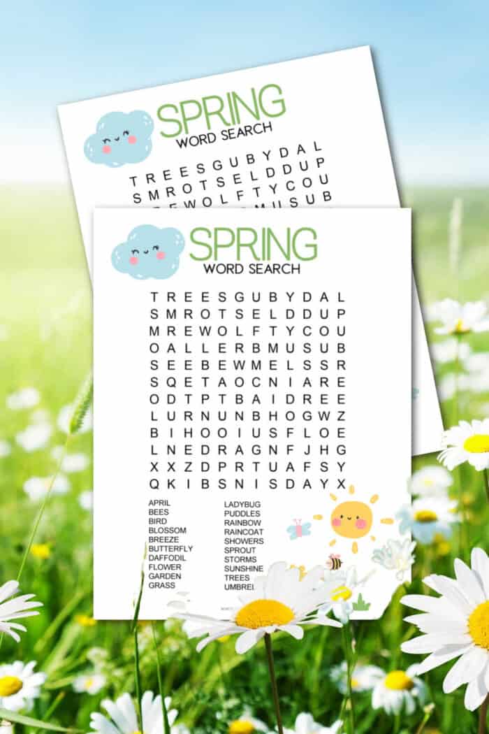 word search about spring