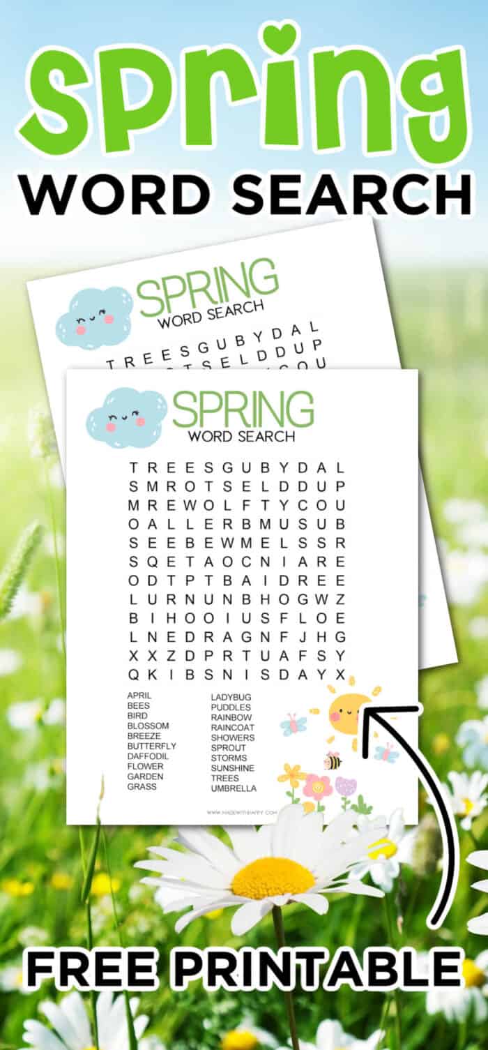 Spring Word Search For Kids