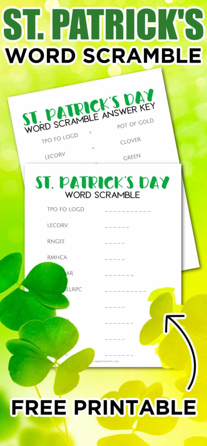 St. Patrick's Day Word Scramble Game
