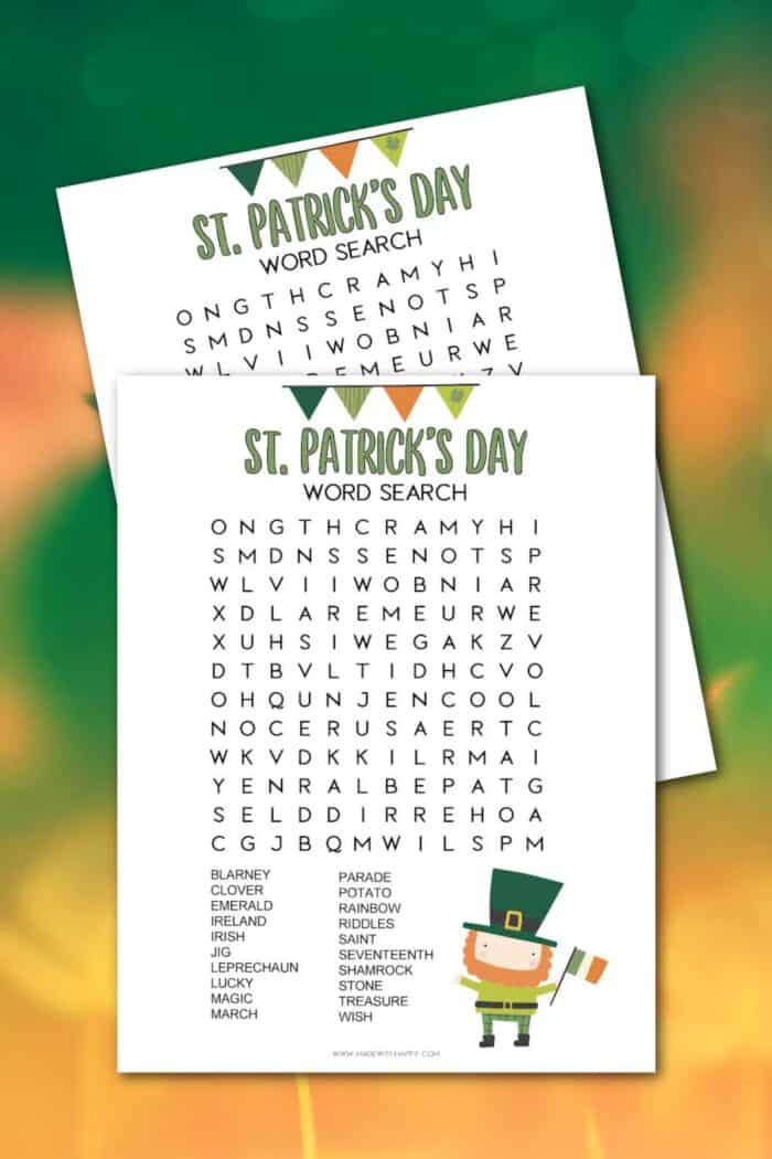 Free Printable St. Patrick's Day Word Search