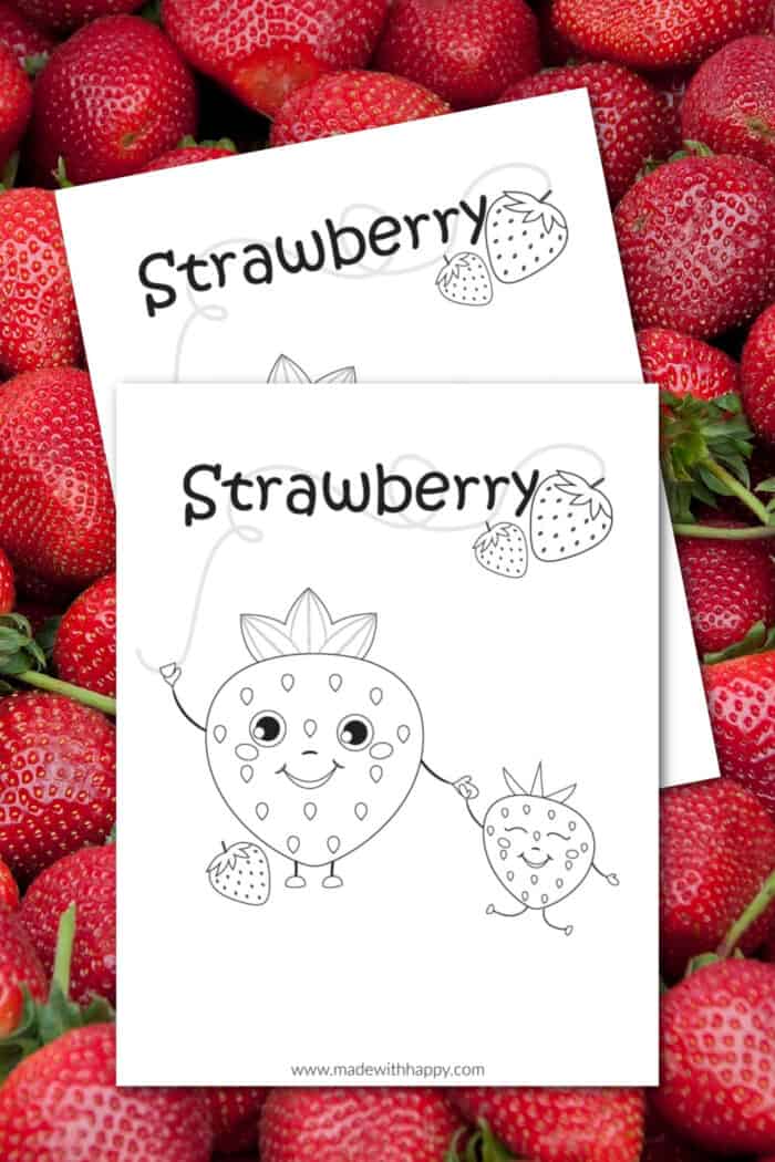 Strawberry coloring pages for kids