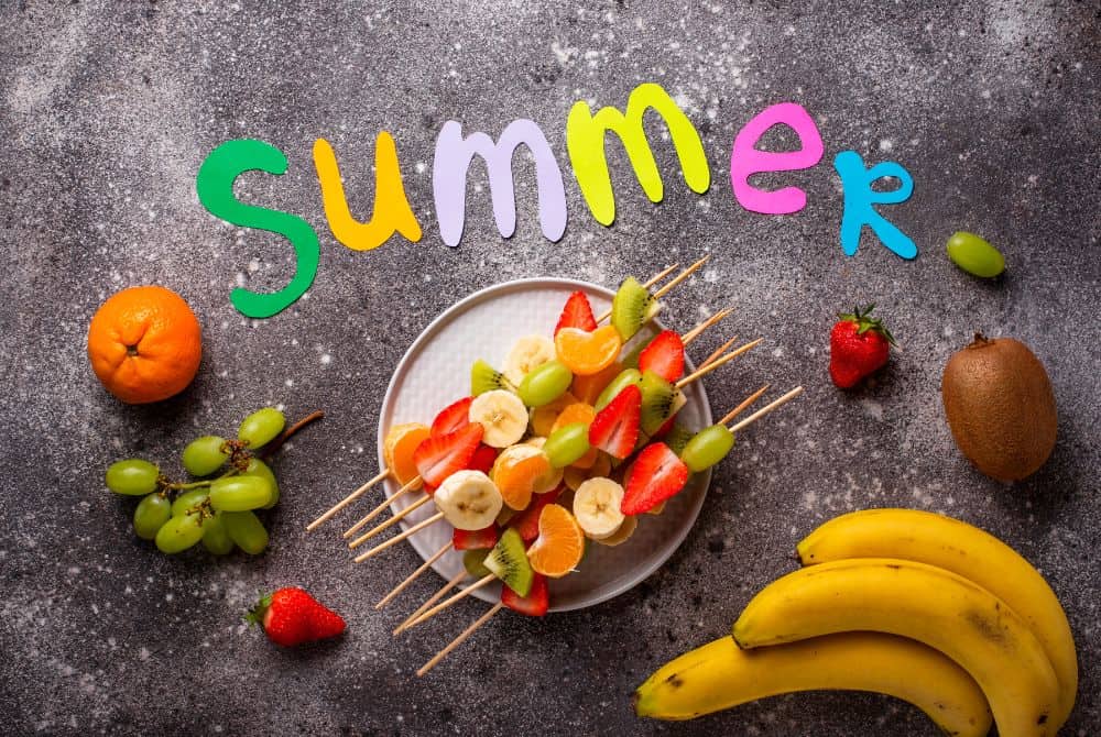Summer Snacks for Kids fruit salad on a stick