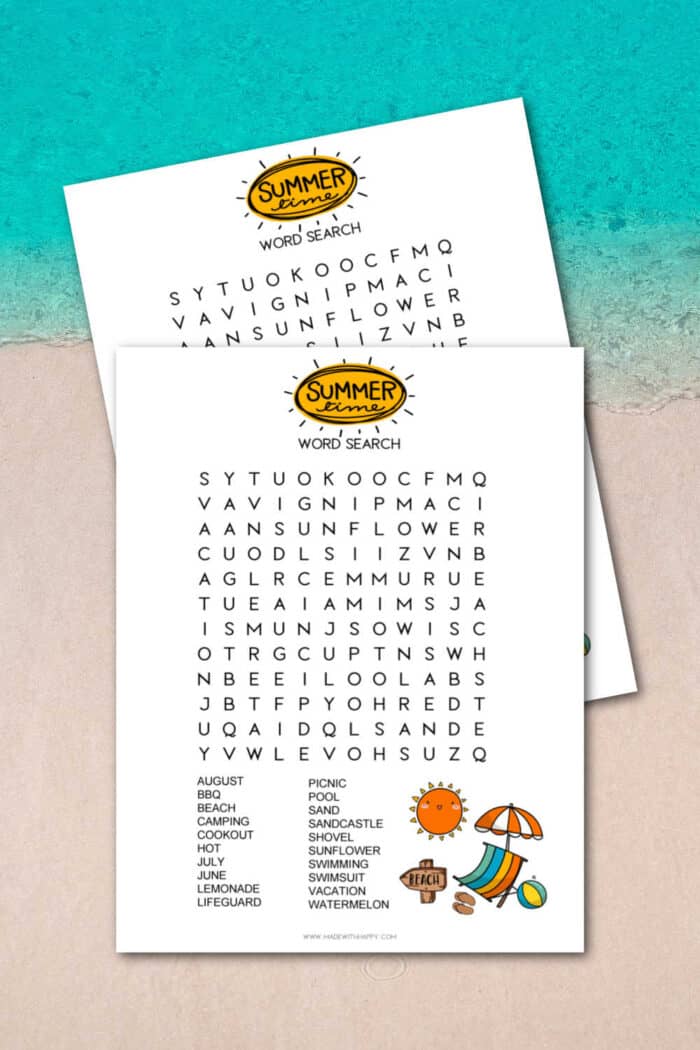 Summer Word Search