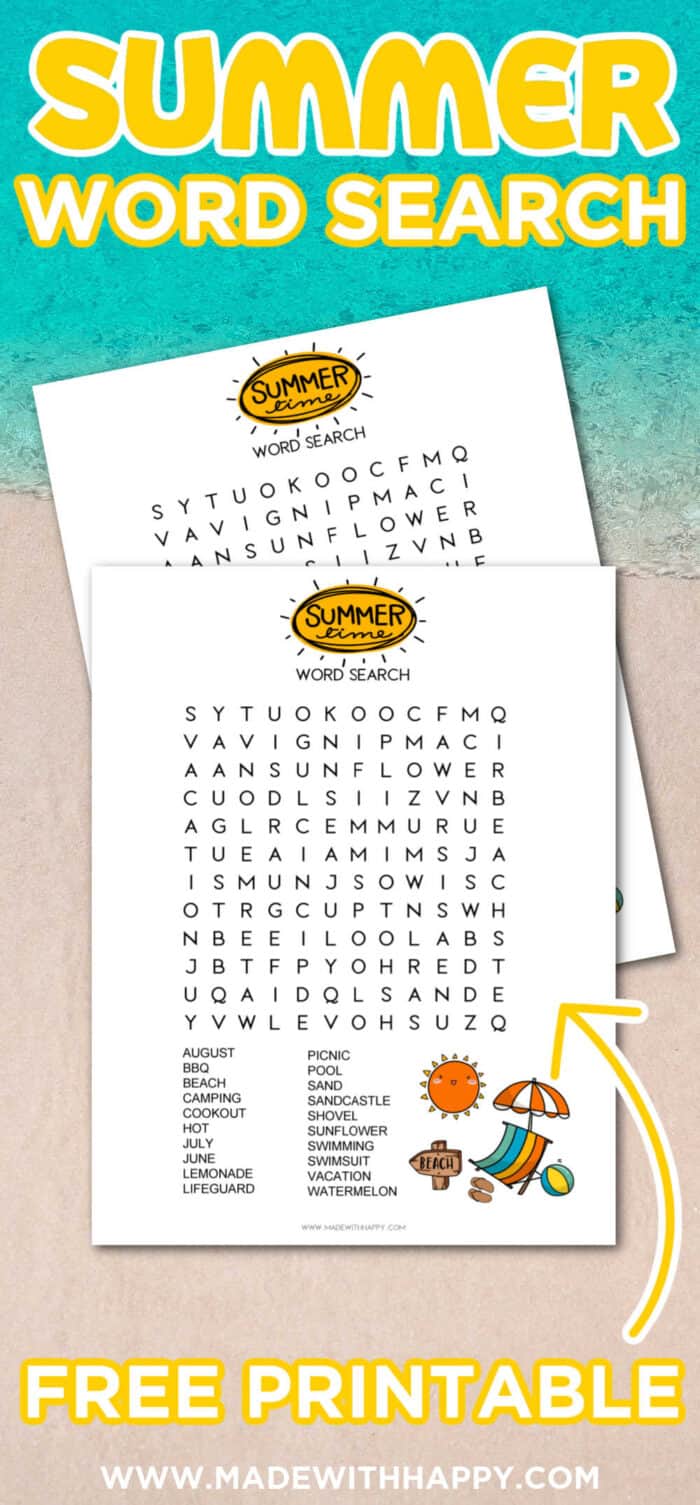 summer printable word searches