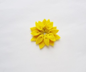 putting together sunflower craft