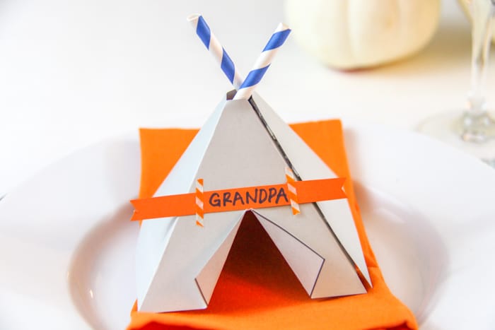 Paper name place cards. Kids Thanksgiving Paper Crafts. Fun Thanksgiving themed place name cards. Rainbow color table place settings. Fall Kids Paper Crafts. Fun easy printable Kids Thanksgiving Craft Teepee name place cards. Looking to spruce up your Thanksgiving place setting, then theses free teepee printable place cards are just the thing. Teepee Name Place Cards. Free printable name place cards. printable paper teepee