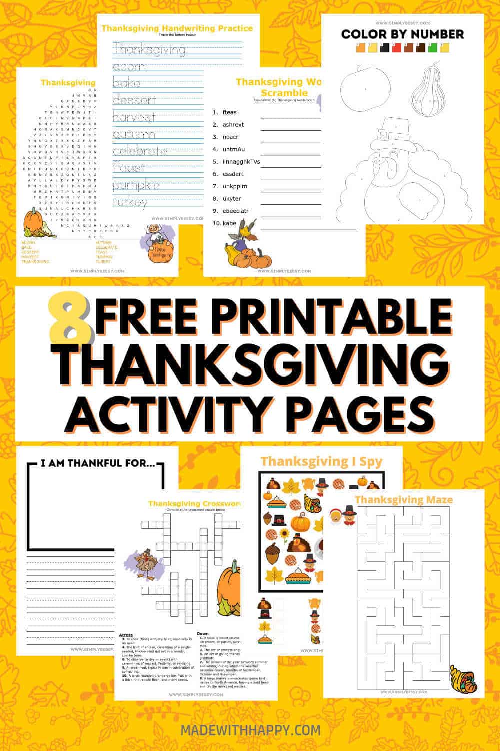 Thanksgiving Activity Pages