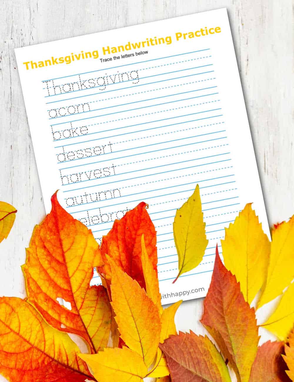 Thanksgiving Handwriting Worksheet
