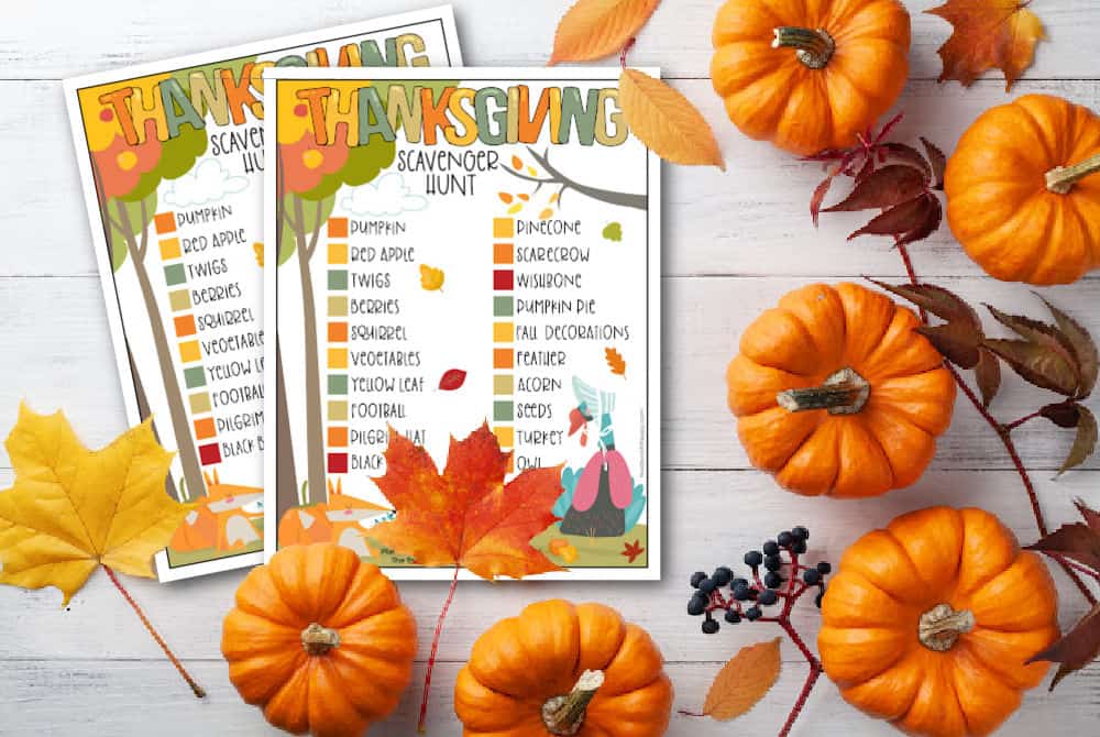 Free Printable Thanksgiving Scavenger Hunt For Kids - Made with HAPPY