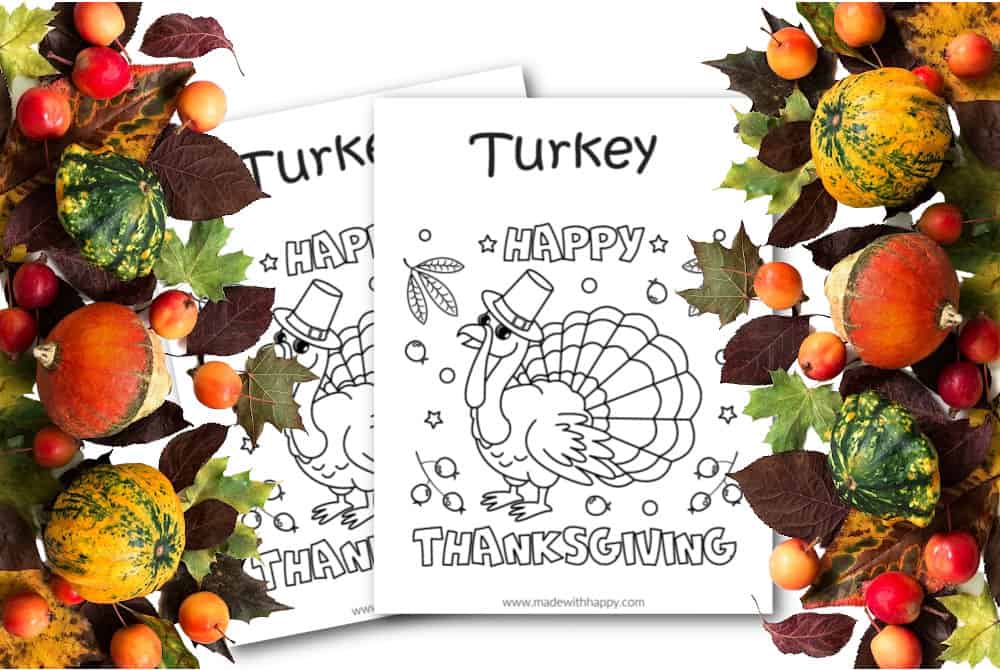 Thanksgiving Coloring Page for Kids